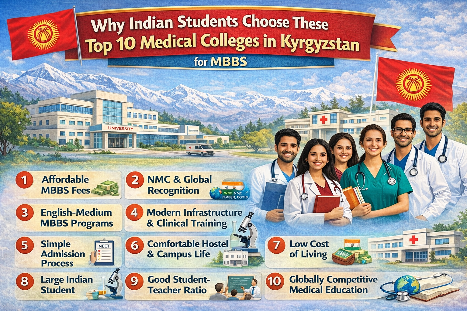 Why Indian Students Choose These Top 10 Medical Colleges in Kyrgyzstan for MBBS